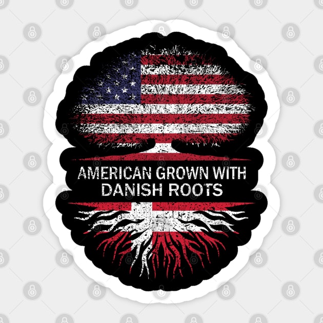 American Grown with Danish Roots USA Flag Sticker by silvercoin